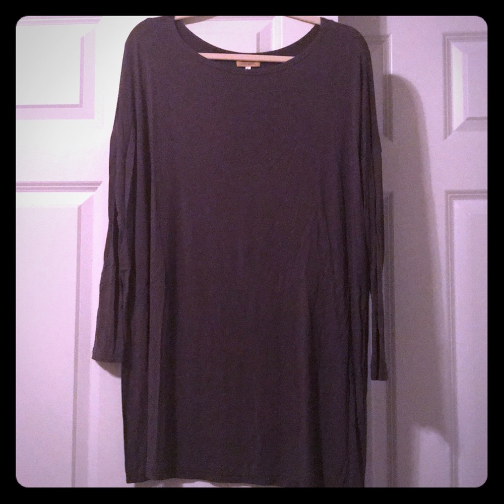 Gray LS Piko Tunic Top